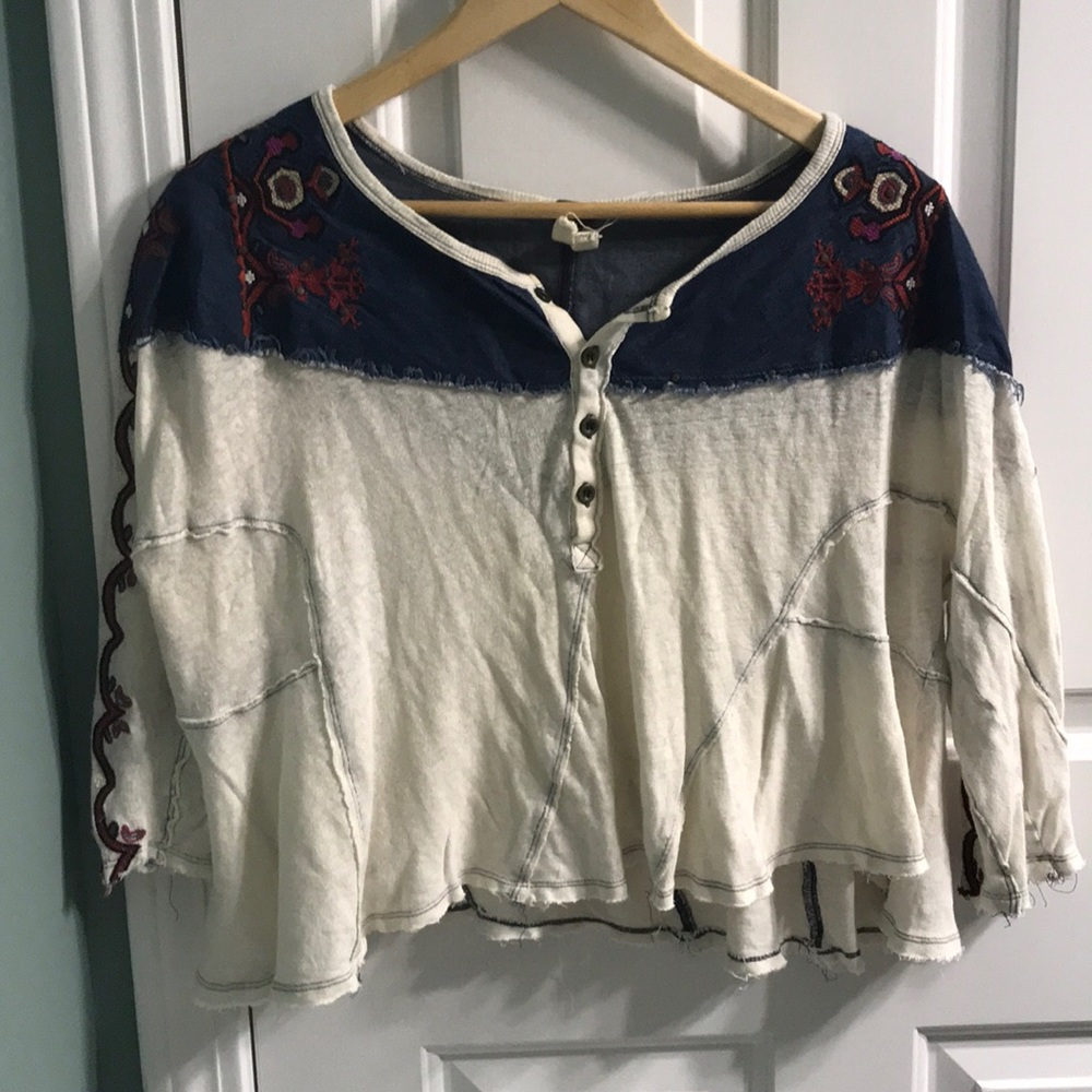 Free People Top with Embroidered Detail